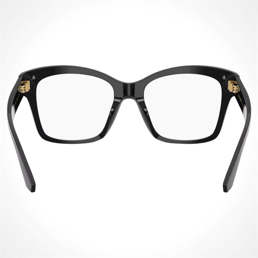 New Dolce&Gabbana Eyeglasses Black Square Gold Metal Logo 54-19 Glasses Frames - Picture 5 of 6